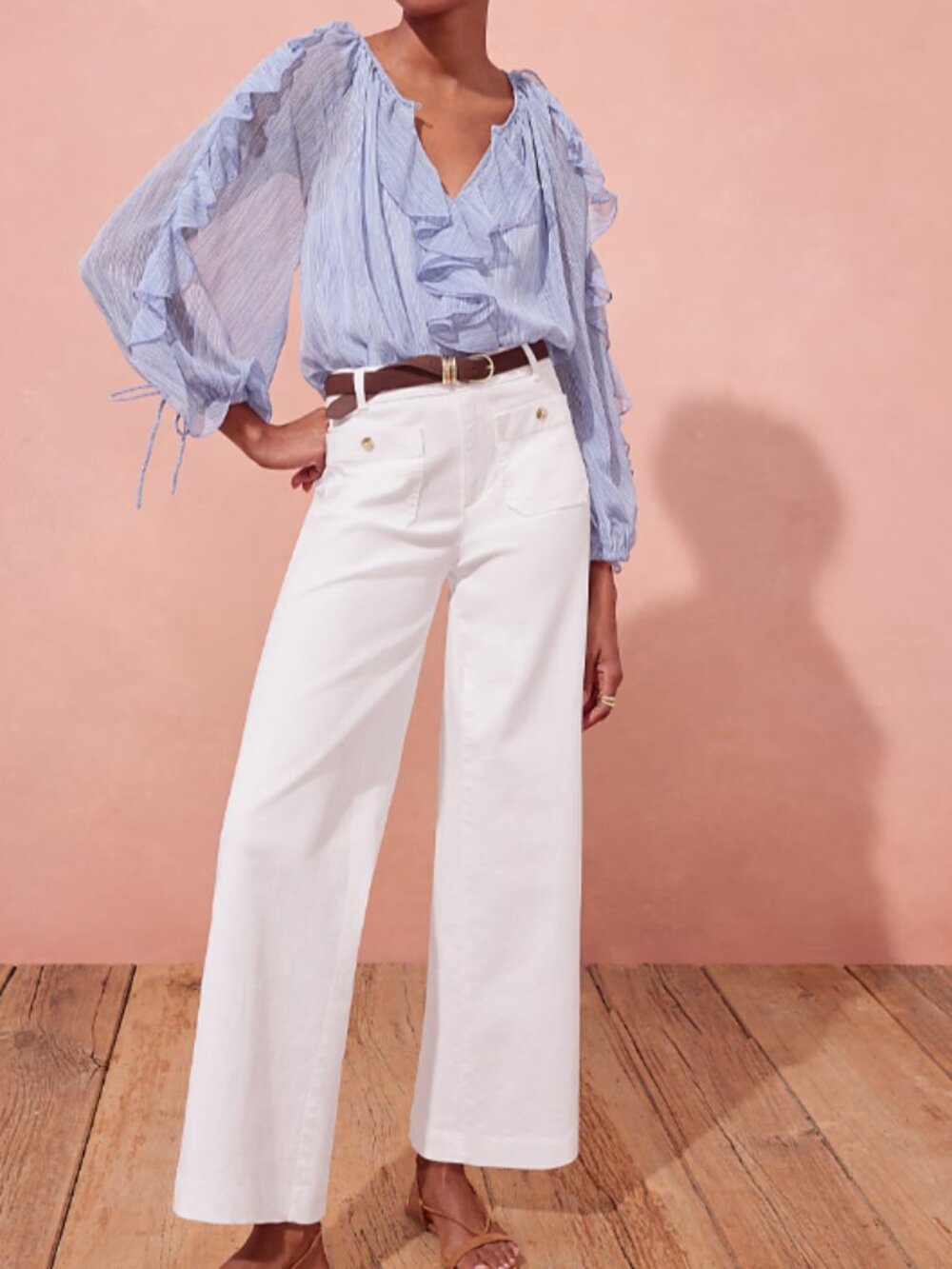 Loft Palmer Wide Leg Crop Pants in Twill - Size 12 -NWT
